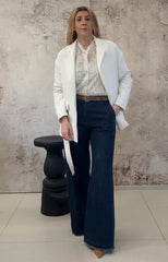 JEANS DONNA A PALAZZO ELASTICO IN VITA