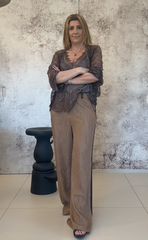 Pantalone Donna con Banda in Alcantara