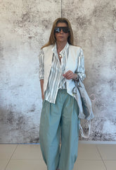 Camicia rigata in cotone