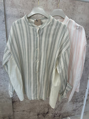 Camicia rigata in cotone