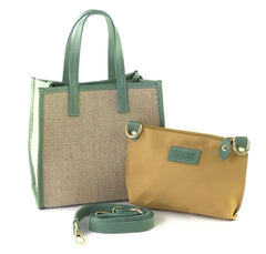 Shopper in paglia con rifiniture in pelle