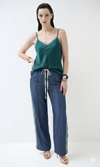 Pantalone Donna in Chambray con banda
